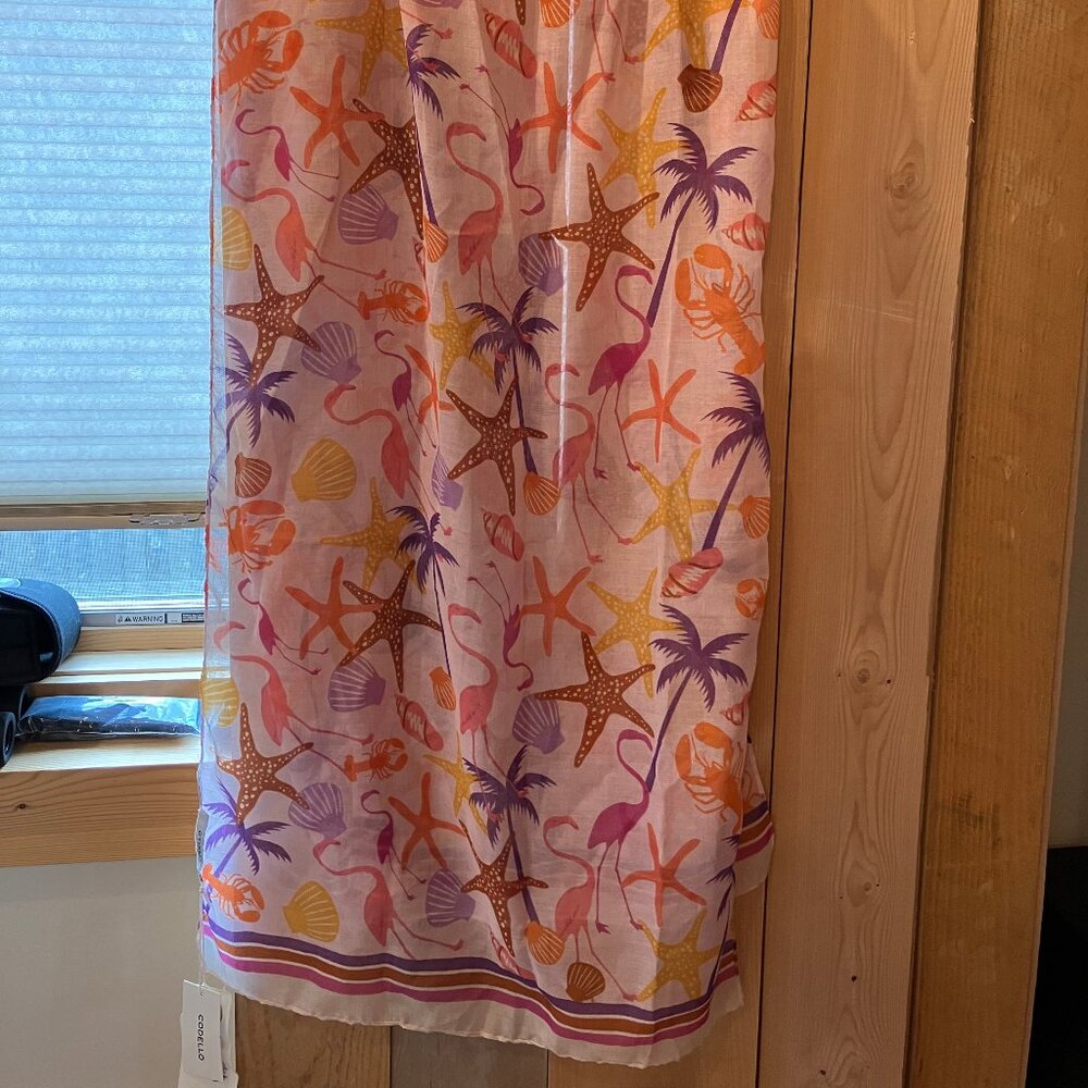 light pink and orange scarf
